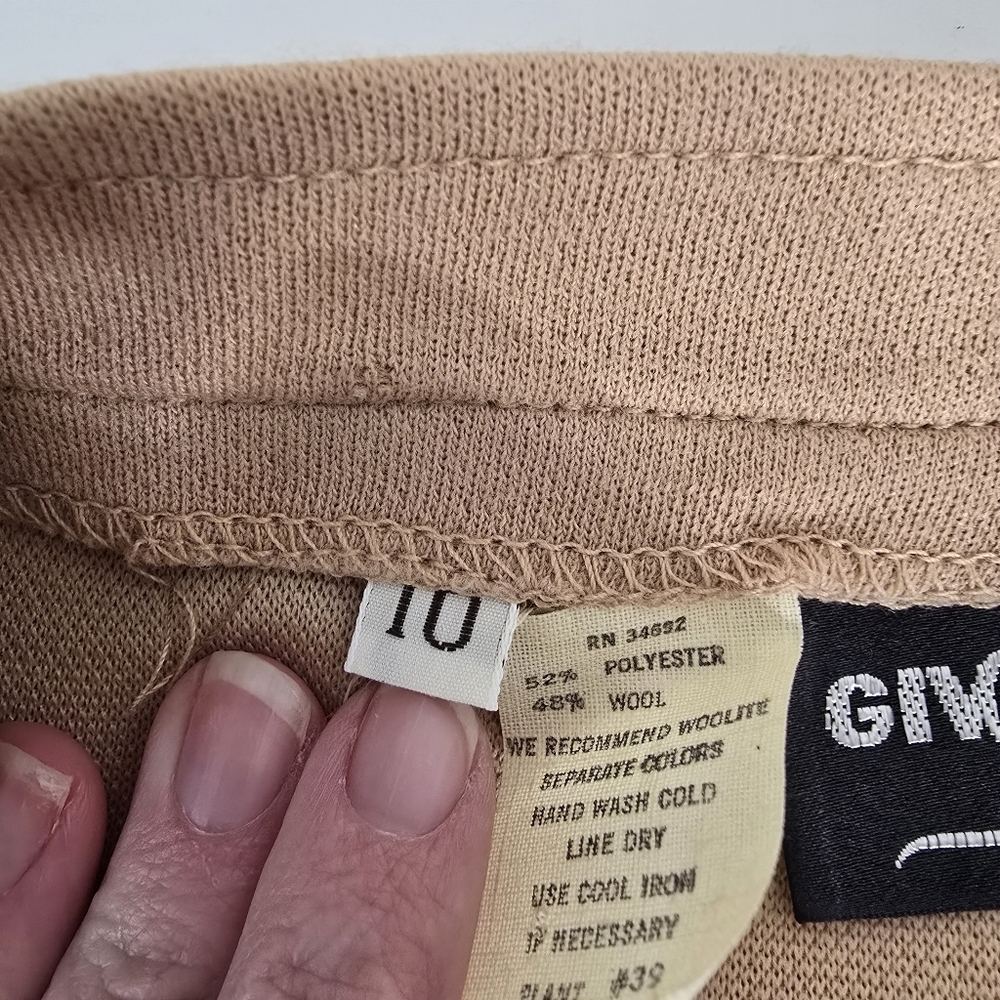 Vintage Givenchy Sport Camel Pleated Hem Maxi Skirt Size 10 Wool Blend - Picture 14 of 14